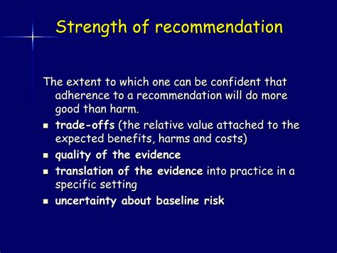 Ppt Grading Evidence And Recommendations The Grade Approach