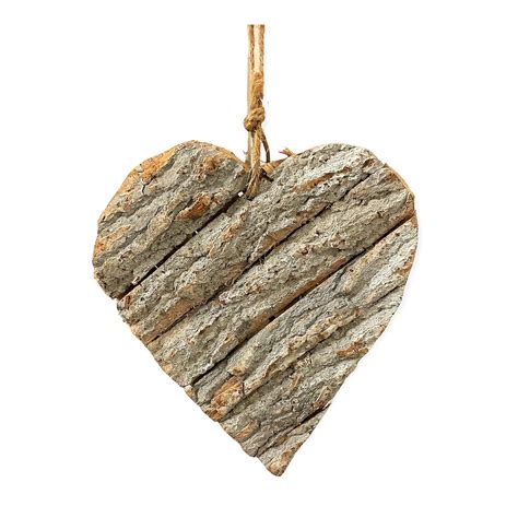 Cuore In Legno Naturale Con Cordino Cm 25x22