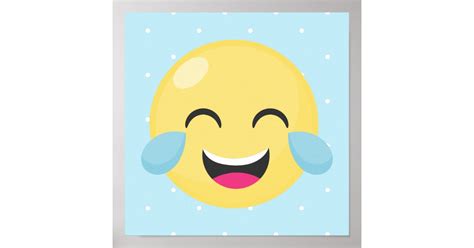 Laughing Out Loud Emoji Dots Poster | Zazzle