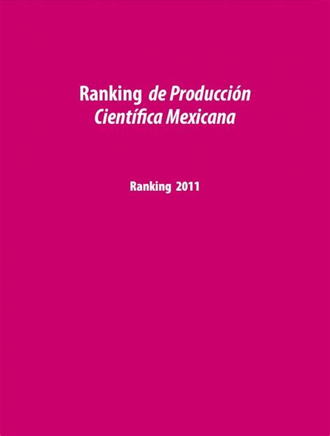 Pdf Ranking De Producci N Cient Fica Mexicana Foro Pdf File