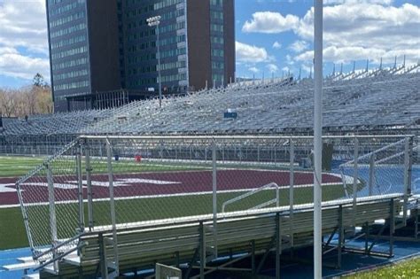 Construction of temporary Huskies stadium seating | SMU News and Events