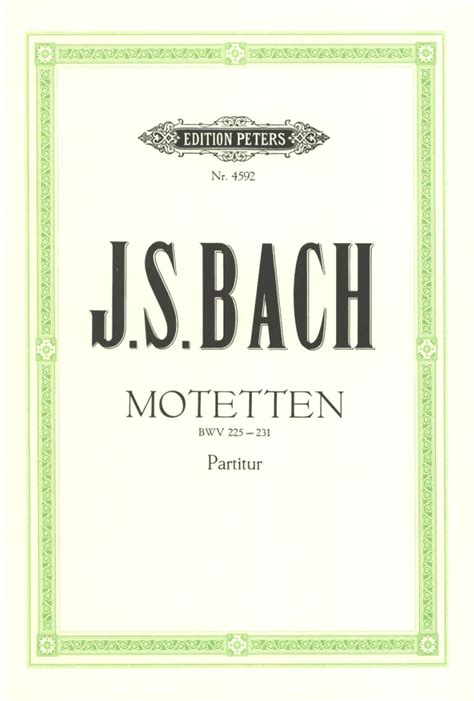 Motetten Bwv Von Johann Sebastian Bach Im Stretta Noten Shop