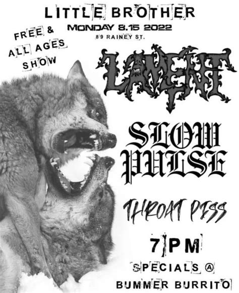 Lament Slow Pulse And Throat Piss In Austin At Little Brother