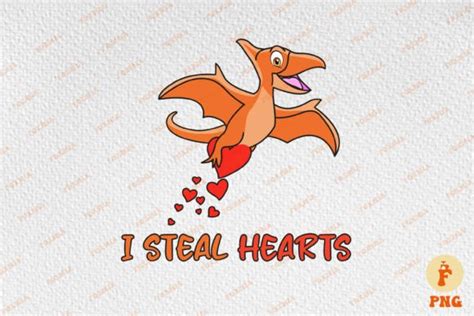 I Steal Hearts Cute Dinosaur Valentine Graphic By Foxmia · Creative Fabrica