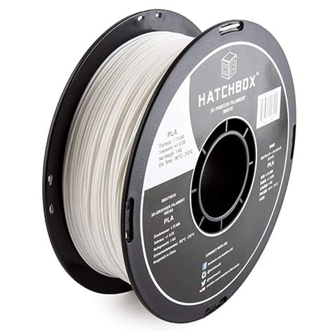 Hatchbox D Pla Kg Wht Pla D Printer Filament Dimensional