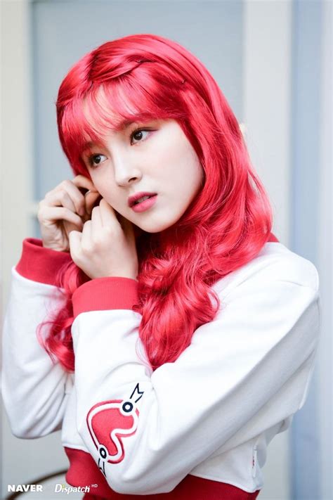 Momoland Nancy Naver X Dispatch Red Hair Korean Beauty Girls Nancy