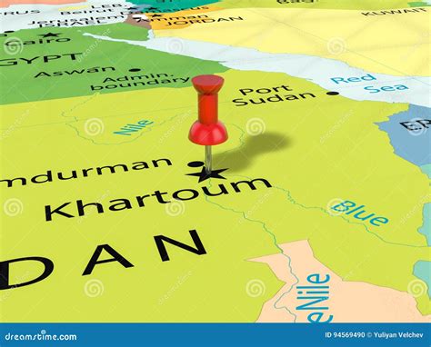 Percevejo No Mapa De Khartoum Ilustra O Stock Ilustra O De Ponteiro