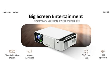 Wownect T5 Mini Projector 3500 Lumens With 170 Screen Supported