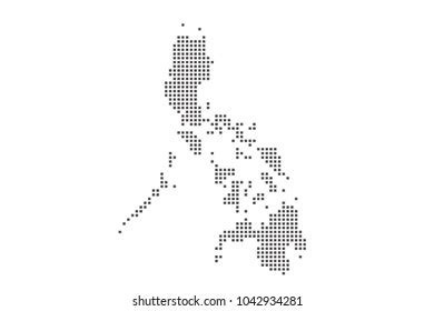 Pixel Mosaic Map Philippines On White Stock Vector Royalty Free