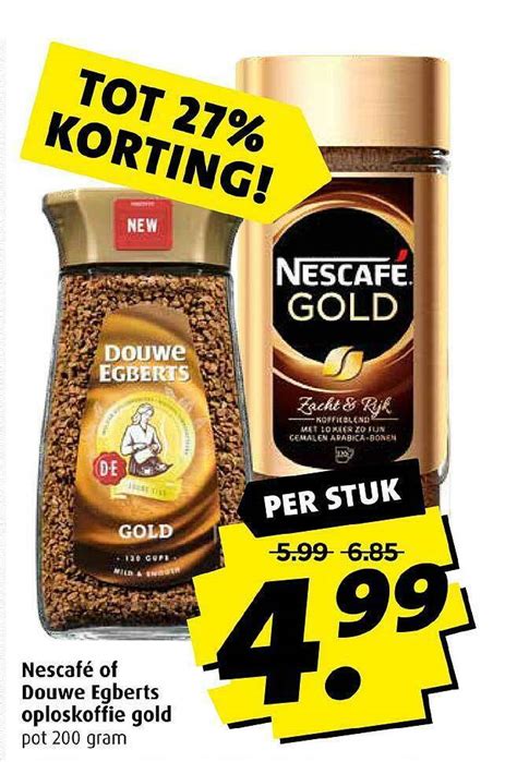 Nescafé Of Douwe Egberts Oploskoffie Gold Tot 27 Korting 200g