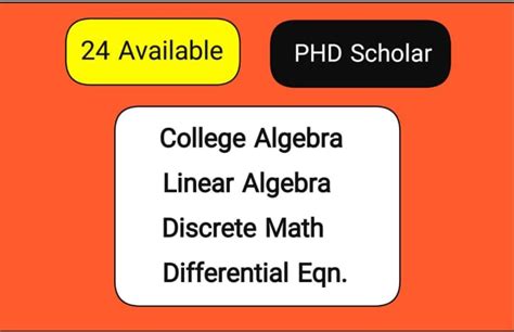 Tutor College Linear Algebra Discrete Math Differential Equations