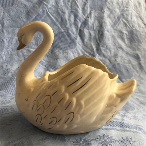 Ceramic Swan Planter Etsy