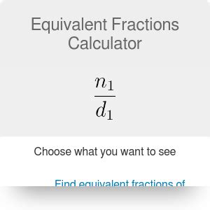 Equivalent Fractions Calculator