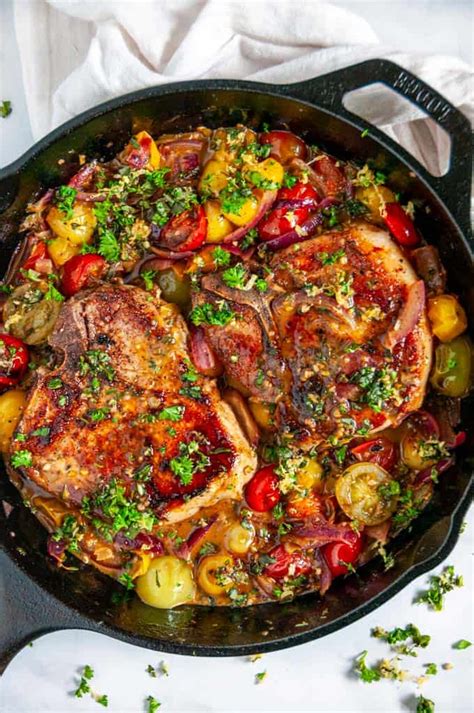 Skillet Balsamic Pork Chops With Tomatoes And Gremolata Aberdeens