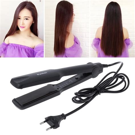 Kemei Luxury Ionic Flat Iron Tourmaline Ceramic Heating Plate Hair