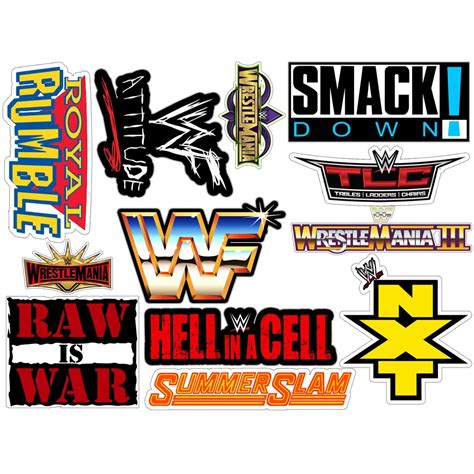 Wwf Wrestling Vintage Logos Sticker Pack Wwe Stickers For Phones