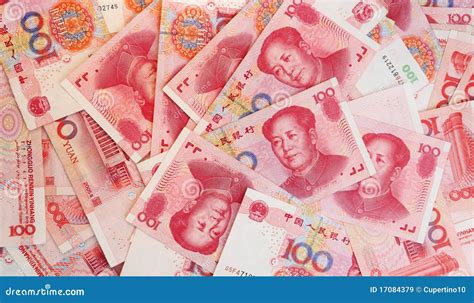 Chinese Currency Types Of Banknotes And Coins Stock Image