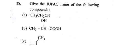 Write The Iupac Name Of Ch Ch Ch Ch Cooh