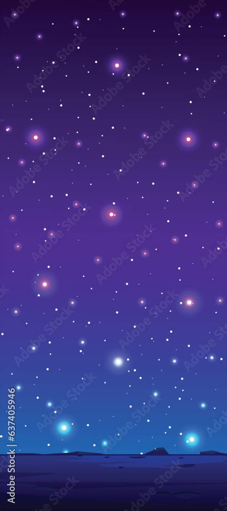 Gradient night sky with stars background Stock Vector | Adobe Stock