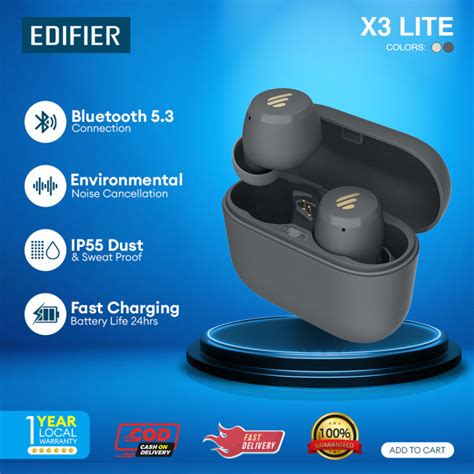 Edifier X3 Lite Tws Wireless Earphone Bluetooth 53 Voice Assistant