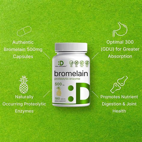 Bromelain Supplement 500mg 180 Capsules Digestive And Joint Health