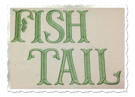 Fish Tail Machine Embroidery Font Monogram Alphabet Sizes Bx Files