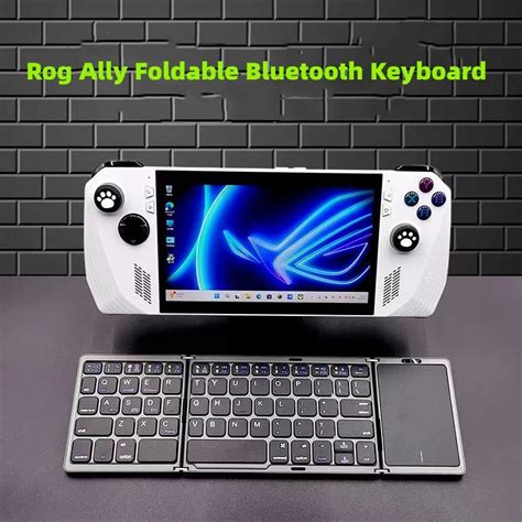 Rog Ally Foldable Bluetooth Keyboard For Travel Tri Folding Wireless