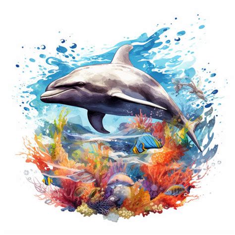 Oil Painting Style Ocean Animals Clipart: 4K & Vector Art – IMAGELLA