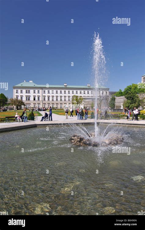 Mirabell Palace And The Pegasus Fountain In The Mirabell Gardens