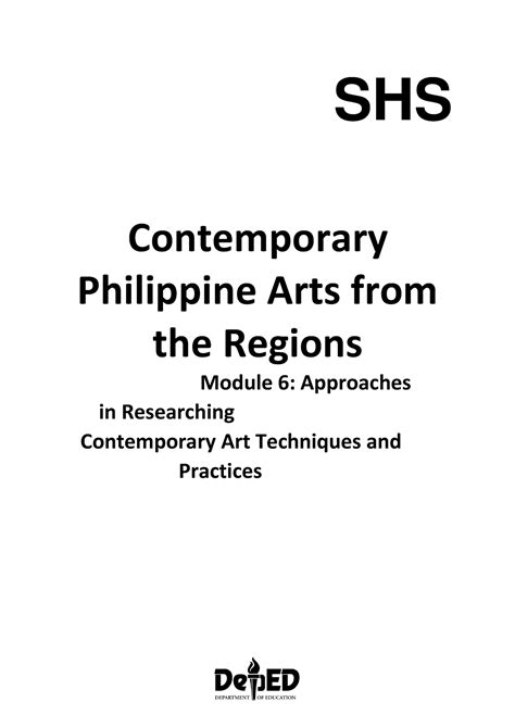 Cpar Q1 M6 Summary Lesson About Contemporary Modern Art Shs