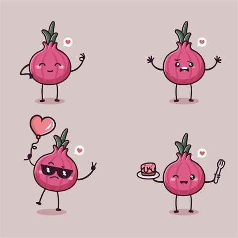 Premium Vector Cute Onion Kawaii Character