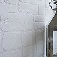 Paintable Brick Effect Wallpaper In White Full Roll Amazon Co Uk