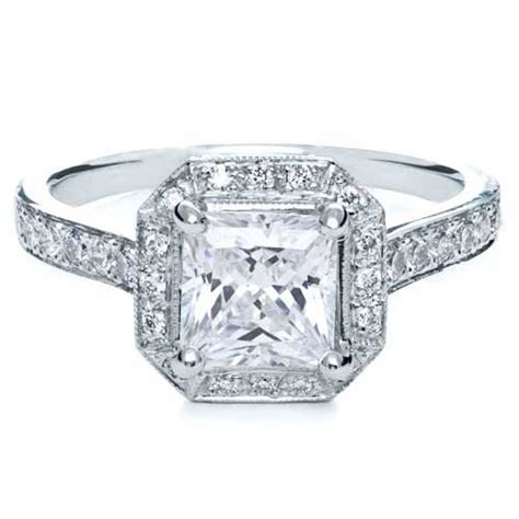 Princess Cut With Diamond Halo Engagement Ring 169 Seattle Bellevue Joseph Jewelry