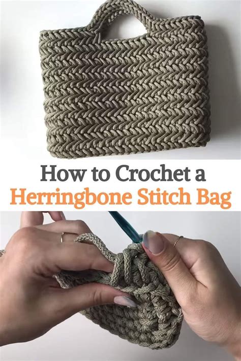 How To Crochet Herringbone Stitch Bag In 2024 Crochet Handbags