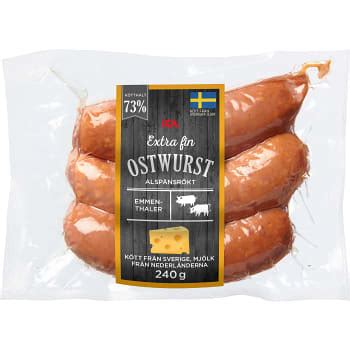 Ostwurst 73 kötthalt 240g ICA Handla mat online från din lokala ICA