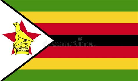 Zimbabwe Official National Flag and Coat of Arms, Africa Stock Vector ...