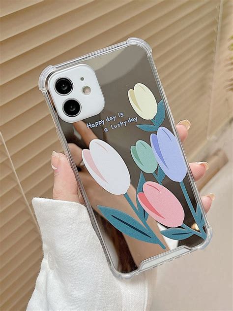 Tulip Painted Mirror Phone Case Diy Phone Case Design Artsy Phone Cases Creative Iphone Case