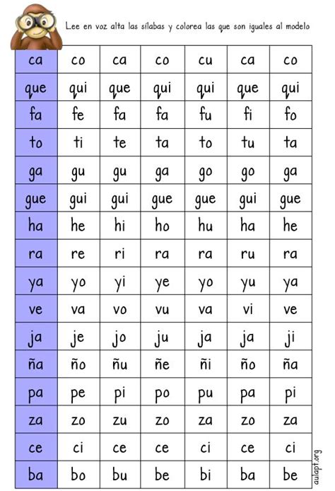 Colorea La Sílaba Del Modelo Actividades De Lectura De Sílabas