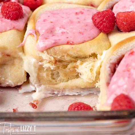 Raspberry Sweet Rolls Recipe With Frosting Tastes Of Lizzy T