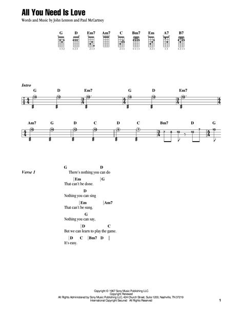 All You Need Is Love Feat Ziggy Marley By Jake Shimabukuro Sheet Music For Ukulele At Sheet