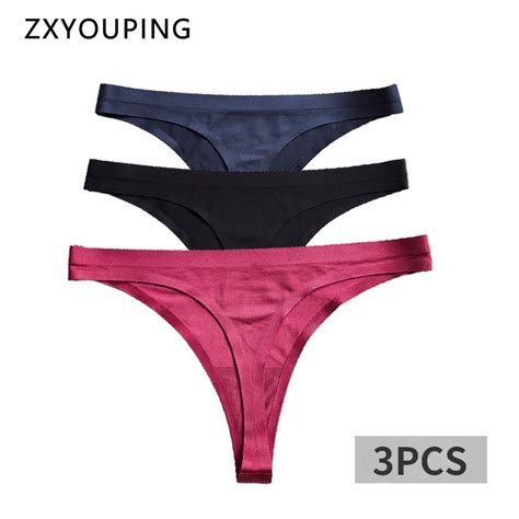Zxyouping Ice Silk G String Sexy Seamless Panties For Women One Piece Thong Plus Size Lingerie T
