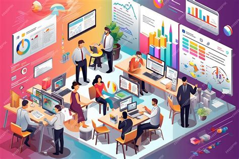 Premium Vector Isometric Business Illustrations Concept