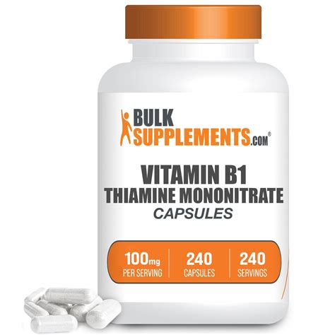 BulkSupplements.com Thiamine Mononitrate (Vitamin B1) Capsules, 100mg - Supplements for Brain ...