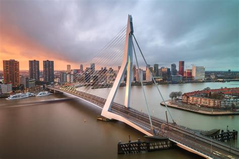 Horizonte de rotterdam países bajos Foto Premium