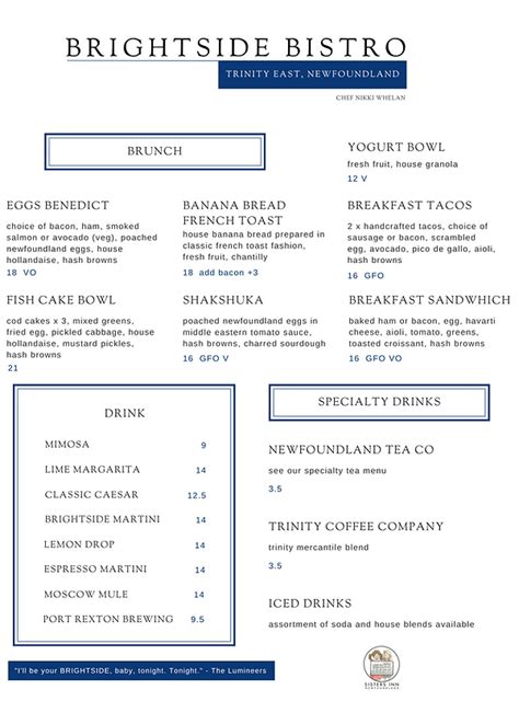 Menu Brightside