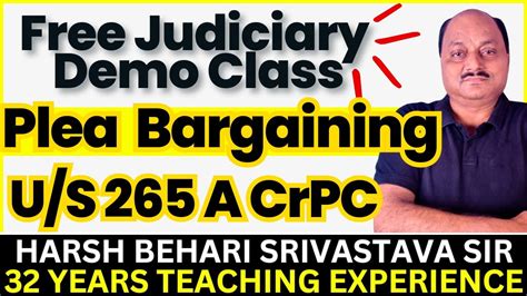 Free Judiciary Demo Class Plea Bargaining U S A Crpc Judiciary