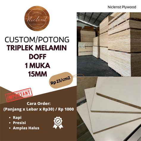 Jual Triplek Melamin Mm Muka Doff Custom Multiplek Melamin Custom