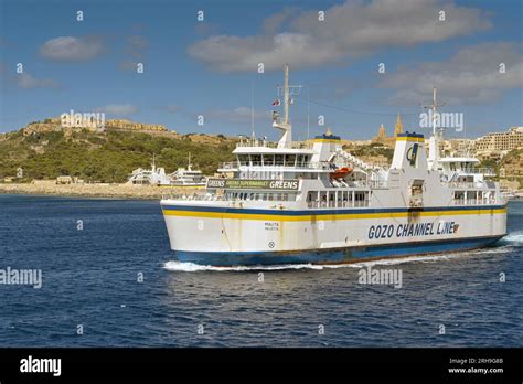 Gozo Malta 5 August 2023 Ferry Leaving Mgarr Harbour Taking