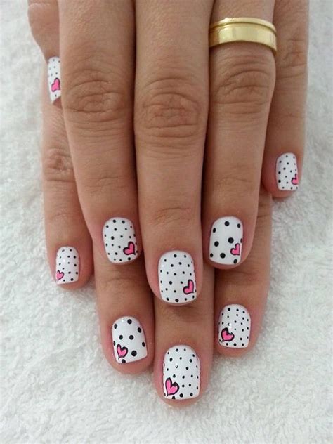 30 Adorable Polka Dots Nail Designs Art And Design Valentines Nail