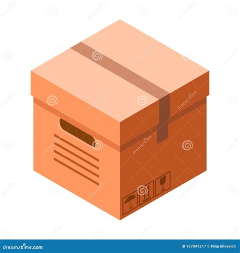 Delivery Cardboard Box Icon Isometric Style Stock Illustration